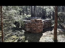 Building a Small Stone House in the Woods - Dry Stone Walling - Day 17-19