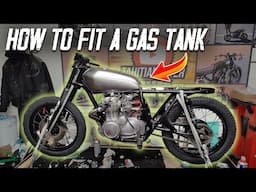 How to install a Cafe Racer fuel tank on a motorcycle - CB 350 Four project