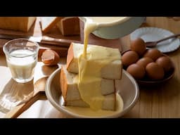 Bread Coated with Egg and Grilled on a Frying Pan, French Toast 계란옷 입혀서 프라이팬에 구워낸 빵요리, 프렌치토스트