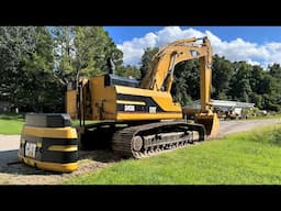 Removing a 17,000 Pound Counterweight - Caterpillar 345B II Excavator