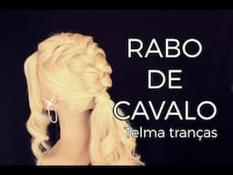 como fazer Rabo de cavalo para festa, coleta con trenza, ponytail