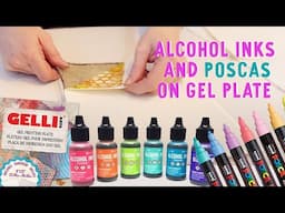 3 Fun Gel Plate techniques with Posca Pens, Alcohol Inks & Acrylic Paints | Easy Steps