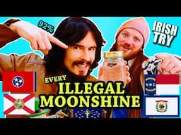 Irish People Try Every ILLEGAL American Moonshine - USA's STRONGEST ALCOHOL