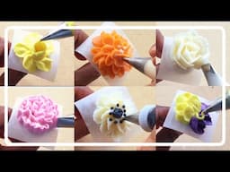 Buttercream Flowers for Beginners | 6 Easy Flower Designs!