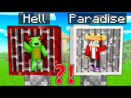 Mikey HELL vs JJ PARADISE Tiny PRISON Survival Battle in Minecraft ! - Maizen