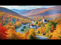 New England Autumn Road Trip - Beautiful Foliage in Vermont and New Hampshire 4K