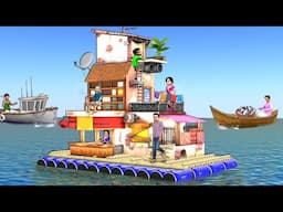 Plastic Drums Barrel Boat Raft Two Storey House Desi Jugad Hindi Kahaniya Hindi Moral Stories