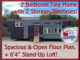 Explore Tiny Living: 2 Bedroom Tiny Home w/ 2 Real Staircases & Open Floor Plan!