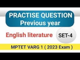 MPTET VARG 1(Set-4) previous year questions 2018 exam || English literature