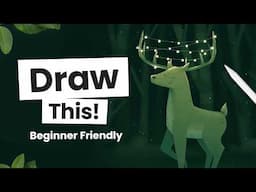 How To Draw This *viral* Deer Illustration 🌱 Easy Procreate Tutorial