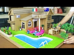 Cardboard House #83 Build Beautiful Dream House With Pool ~ Cardboard Crafts