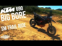 WHO NEEDS KNOBBLIES??!  ||  SM Trail Ride  ||  KTM 690 Big Bore Bike Build