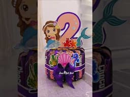 DIY mermaid themed chocolate tower #birthday #diy  #mermaid  #mermaidbirthday #littlemermaid