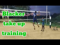 first man take up training#volleyball blocker take up training