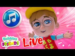 🔴 Old MacDonald + ABC Song | Bubbles and Friends Music Live! | 24/7 Educational Songs for kids!