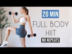 20 MIN FULL BODY HIIT with weights (NO REPEATS)