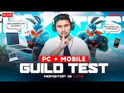 LIVE  1 vs 5 GUILD TEST 🔥   #nonstopgaming #freefire  - Free fire live