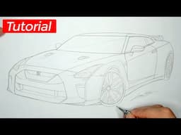 COMO DESENHAR UM NISSAN SKYLINE GT-R 35 (Passo a passo narrado para iniciantes)