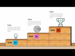 Step 1 2 3 on Wooden Blocks PowerPoint Slide