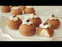 커피 쿠키슈 만들기 : Coffee Choux Au Craquelin : Cookie Choux : Cream Puffs Recipe | Cooking tree