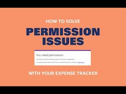 How to Solve Permission Issues with your Expense Tracker | Debbbag