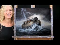 NOAH'S ARK- Learn How to Draw and Paint with Acrylics- Easy Beginner Acrylic Painting Tutorial