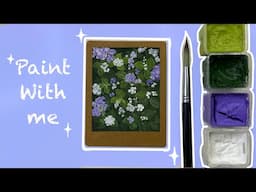 Easy flower painting/ mini polaroid painting ideas