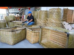 The process of making bamboo basket. A Taiwanese great bamboo craftsman. 竹籃的製作過程, 台灣竹藝工匠