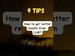 Tips to get better result from LLM #shorts #llm #openai