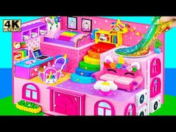 How To Make Pink Unicorn House with Bunk Bed, Rainbow Stairs, Rainbow Slime ❤️ DIY Miniature House