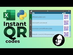 Create multiple QR Codes from URLs in Excel using Python - no API - free download