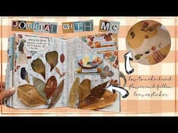 junk journal with me - how to make leaves and dried flowers into stickers