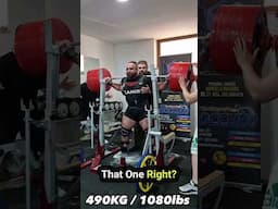 Zahir Khudayarov Squats 490 Kilograms, Raw #powerlifting #squatbenchdeadlift #squat