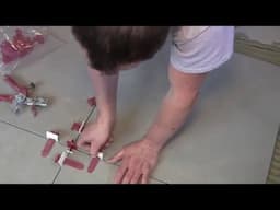 Tiles installation in the Garage floor with T-Lock™ tile leveling system