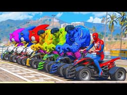 SKIBIDI GET TEAM HULK COLOR VS SONIC COLOR | SPIDER MAN CHALLENGE SUPERHEROES Racing Event #1078