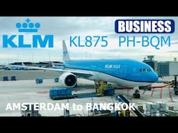 KLM KL875 PH-BQM Boeing 777-206(ER) Seat 4A Business Class From Amsterdam to Bangkok #klm #business