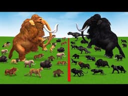 Which Animal is the Strongest - 10 Prehistoric Mammals Reptiles Animals vs 10 Dinosaurs - ARBS