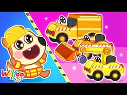 Siblings Play with Construction Vehicles Toys 🚚 Compilation 🎶 Wolfoo Nursery Rhymes & Kids Songs