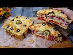 Pizza Sandwich Recipe By Tasty Food With Maria | Delicious & Tasty Pizza Sandwich Recipe