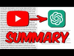 How To Summarize YouTube Videos with ChatGPT