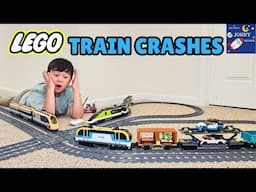 Lego Freight Train Vs Lego High Speed Trains Crash and Build Giant Lego Tracks