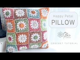 DIY Crochet Happy Petal Pillow Top – Brighten Your Space with Style!