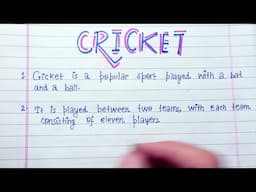 10 lines on Cricket|10 lines on Cricket in english|About Cricket in English| Few Lines on  Cricket