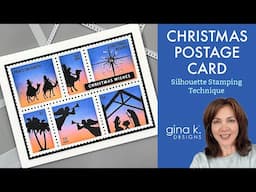 Christmas Postage Card - Silhouette Stamping Technique