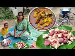 Village Mutton Curry Recipe |Handi Mutton Cooking & Eating Village Style|@RajaBudaVillageCooking