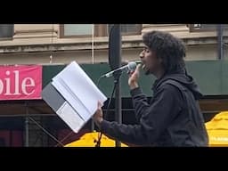 Spoken word street performer stops New Yorkers in their tracks!