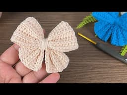 new video cute bow making / crochet easy bow making