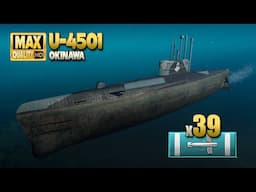 Submarine U-4501: 39 torpedo hits on map Okinawa - World of Warships