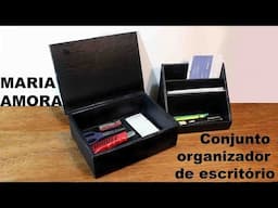 SURPREENDA-SE SIMPLES E FÁCIL Conjunto Organizador de Mesa  - DIY Cardboard DESK Organizer