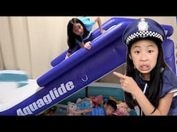 Pretend Play Police on Break in Playground